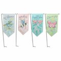 Youngs Metal & Canvas Garden Flags, Assorted Color - 4 Piece 71375